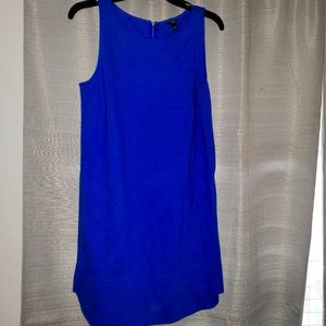 Blue mid length dress with zipper in back, brand Ann Taylor size small petite